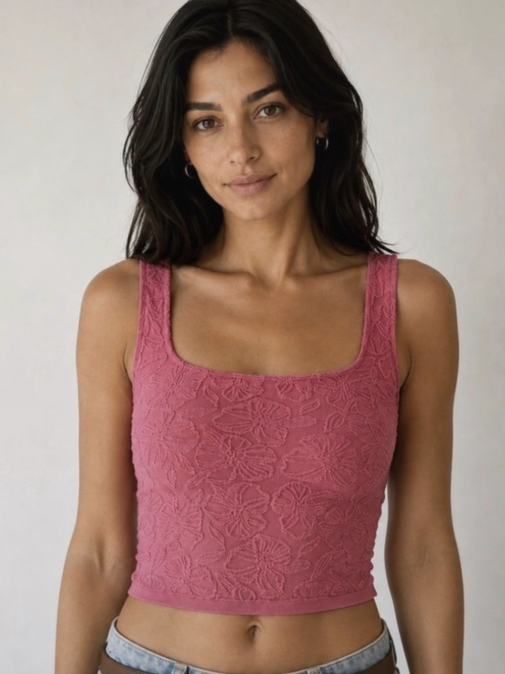 Anthropologie INTIMATES Rose Lace Square-Neck Bandeau Crop